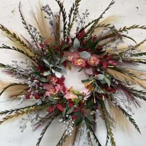 40" Faux Wreath, Silk and Dried