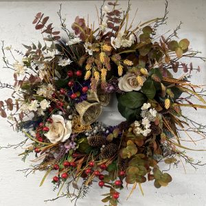 36" Faux Wreath, Silk and Dried