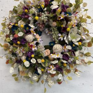 30" Summer Faux Wreath, Silk and Dried