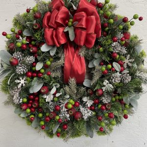 24" Faux Christmas Wreath