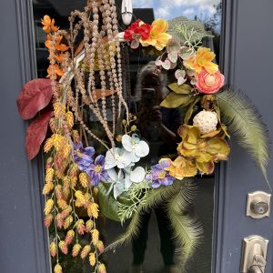 Faux Exotic Flower Wreath