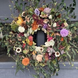 30" Faux Assorted Flower Wreath